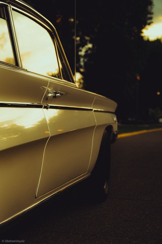 Vintage car side profile at golden hour, DbebawVisualz photography portfolio
